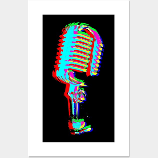 Neon Mic Wall Art by tsterling